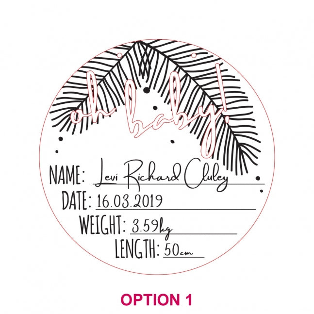 Oh Baby Engraved Laser Cut Wooden Sign