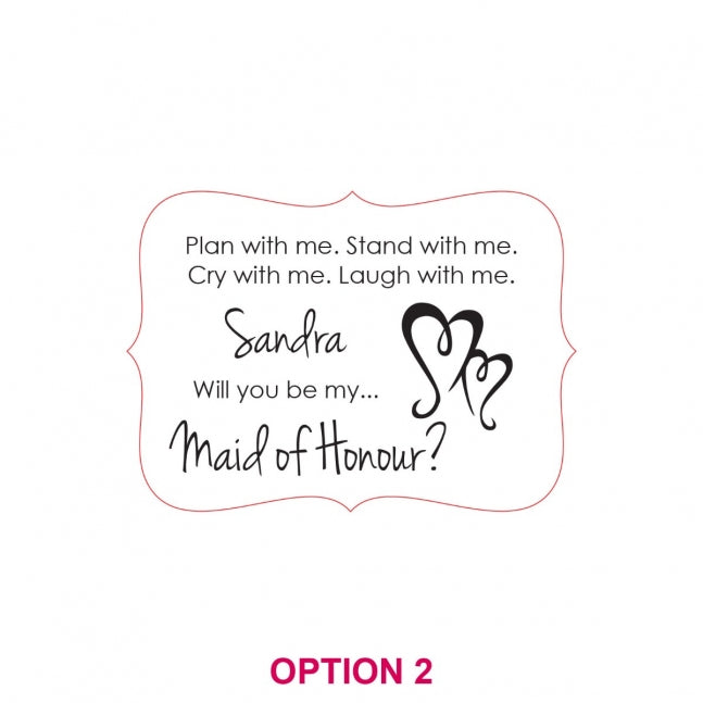 Engraved Wooden Bridal Party Acceptance Card
