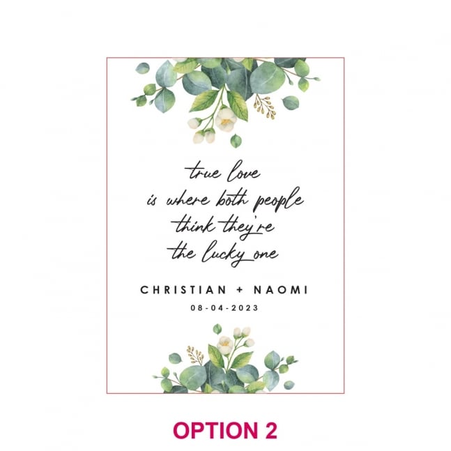 A3 Printed White Acrylic Wedding Welcome Sign