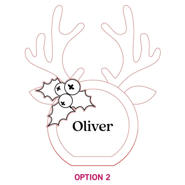 Engraved Wooden Reindeer Christmas Decoration Treat Box
