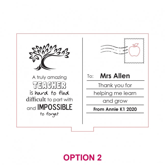 Engraved Wooden Graduation Postcard with Stand