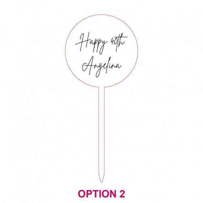 Engraved Wooden Birthday Bouquet Topper