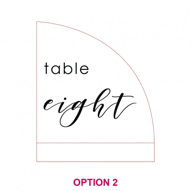 Engraved Frosted Acrylic Sail Table Number with Wooden Base