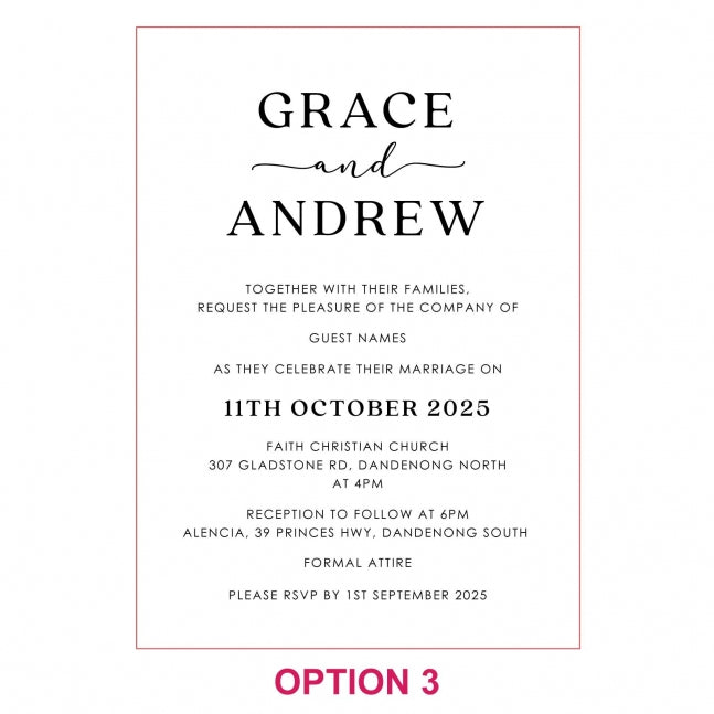 Engraved 5x7 Mirror Acrylic Wedding Invitations