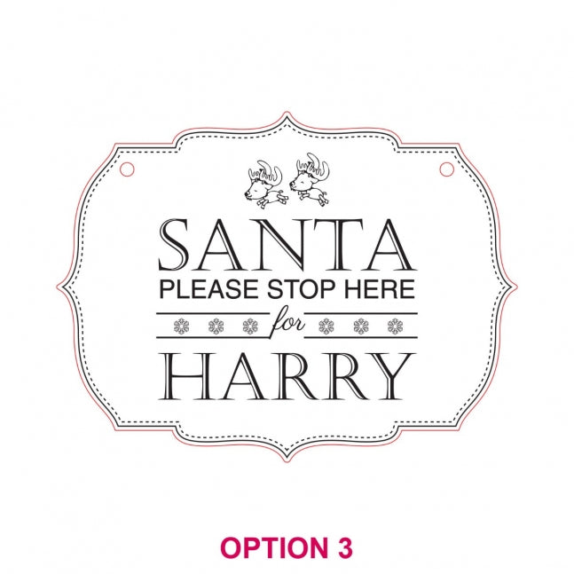 Engraved Wooden Santa Please Stop Here Sign