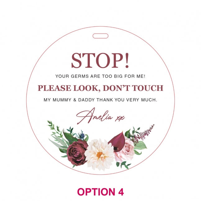 Please Don't Touch! Keep Me Safe Acrylic Pram Sign