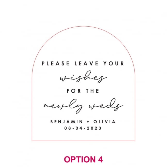 Acrylic Wishes and Advice Wedding Sign with Stand