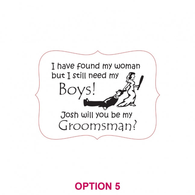 Engraved Wooden Bridal Party Acceptance Card