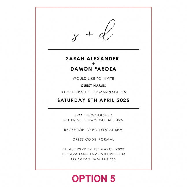 Engraved 5x7 Mirror Acrylic Wedding Invitations