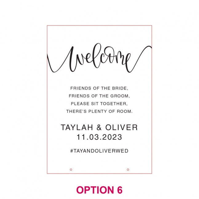 A3 Clear Acrylic Wedding Sign with Metal Stand