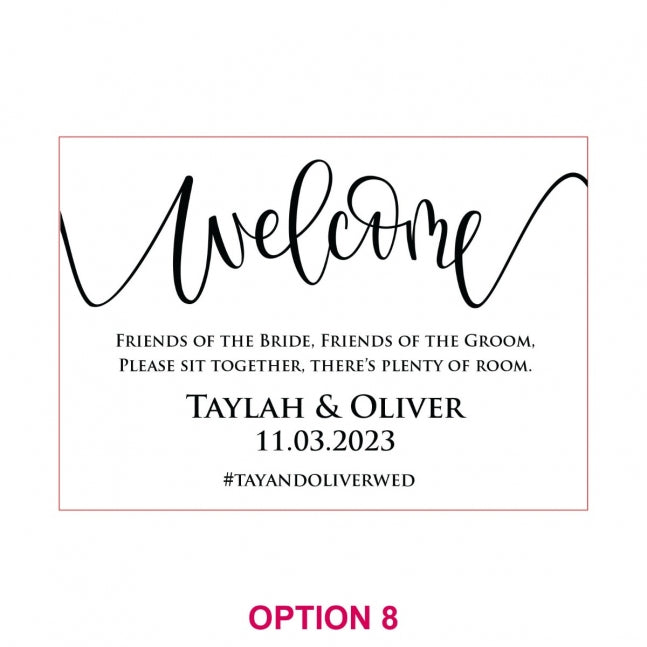 Printed A1 Size Bamboo Welcome Sign / Wedding Seating Chart