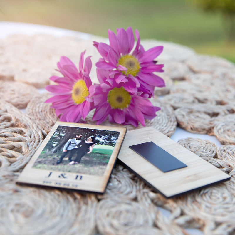 Customised Bamboo Single Polaroid Photo Print with Magnet Birthday Present