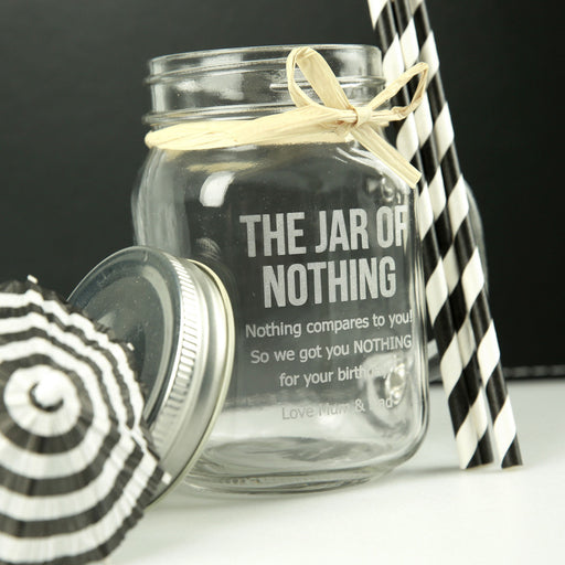 Personalised Engraved 'Jar of Nothing' Birthday Gift