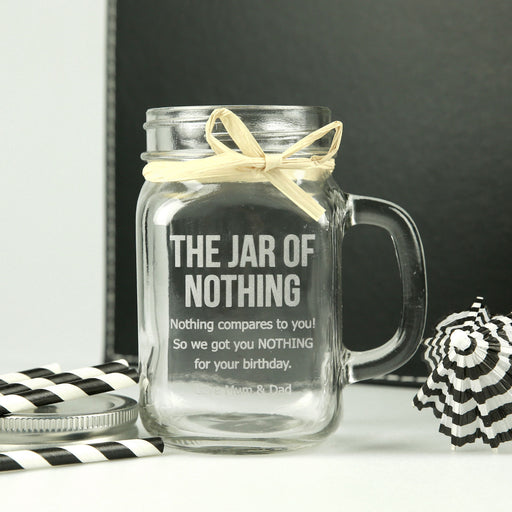Custom designed Engraved 'Jar of Nothing' Birthday Present