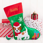 Custom Embroidered Gold Pet's Name Christmas Stocking