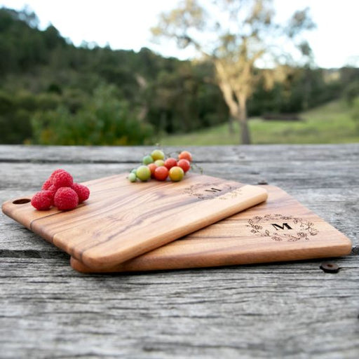 Customised Engraved Engraved Acacia Wood Twin Cheese Board Set Present