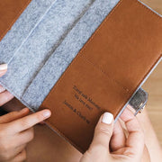 Engraved Customised Message Engraved Tan Leather Passport Holder Mother's Day Gift