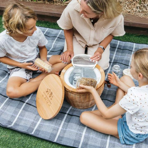 Personalised Engraved Mother’s Day Cooler Picnic Basket with Wooden Chopping Board Lid