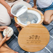 Mother’s Day Cooler Picnic Basket with Engraved Wooden Lid