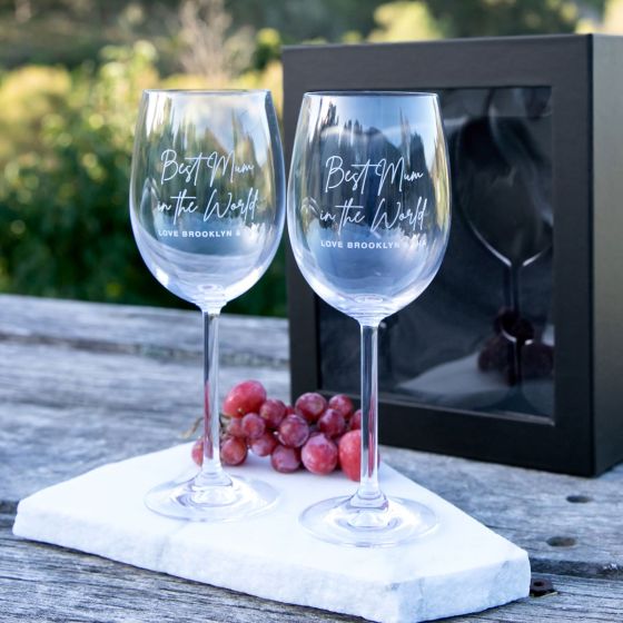 Mother's Day Engraved 360ml Wine Twin Gift Box Set