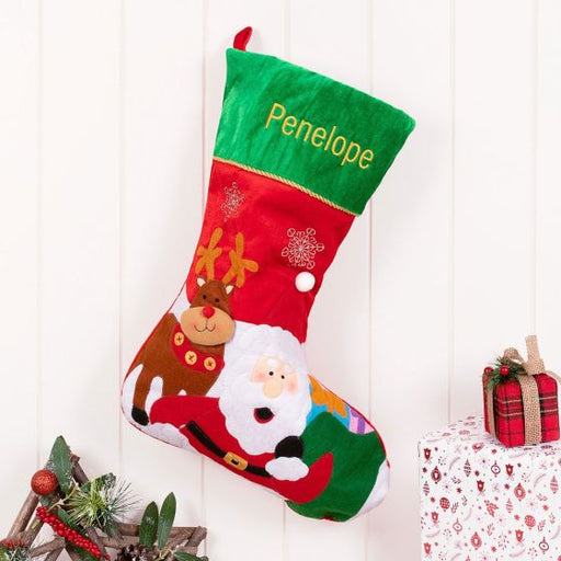Personalised Embroidered Name Santa Stocking