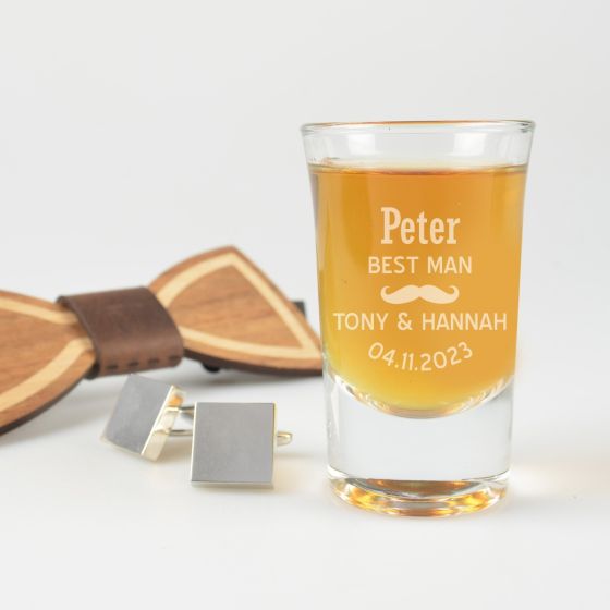 Best Man Wedding Shot Glass