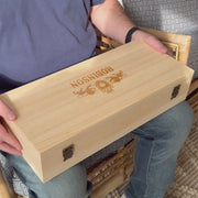 Wooden Gift Boxed Four Beer Glass Set