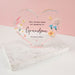 Customised Full Colour Printed "love you mum" Mother's Day Heart Shape Clear Acrylic Plaque Present