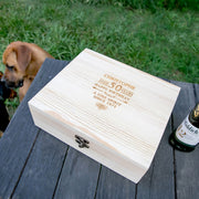 Personalised Engraved Wooden Gift Boxed Birthday Decanter, Scotch Glasses and Whiskey Stone Set Birthday Present