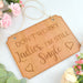 Engraved wooden wedding sign for Paige boy and flower girl