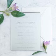 Personalised Engraved Mirror Silver Acrylic Wedding Invitations