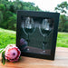 Custom Designed Engraved Wedding Anniversary Wine Glasses Set