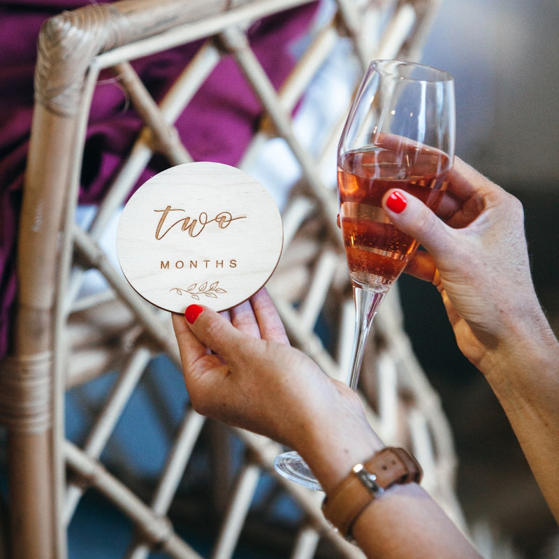 Engraved Wooden Milestone Card Set with Gift Bag