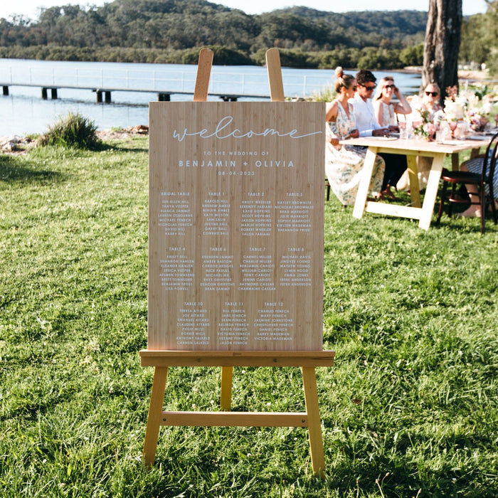 Printed A1 Size Bamboo Welcome Sign / Wedding Seating Chart