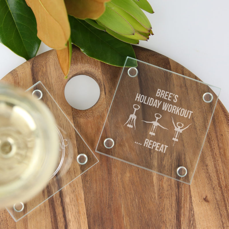 Custom Designed Engraved Birthday, Housewarming & Farewell Coaster Present
