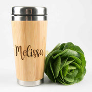 Personalised Engraved Name Travel Keep Cup Bamboo Mug