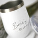 Customised Engraved White Coffee Keep Cup Wine Sipper Silver Rim Birthday Gift