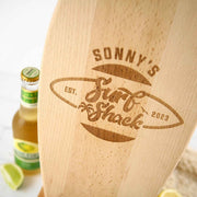 Custom Artwork Engraved Wooden "Surf Shack" Birthday Surfboard Present