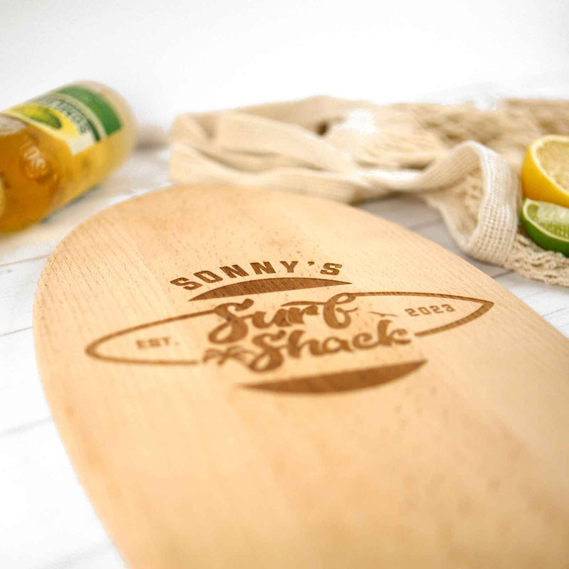 Custom Engraved Wooden Surfboard Birthday Gift