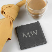 Customised Engraved Slate Birthday Initials Coaster Gift