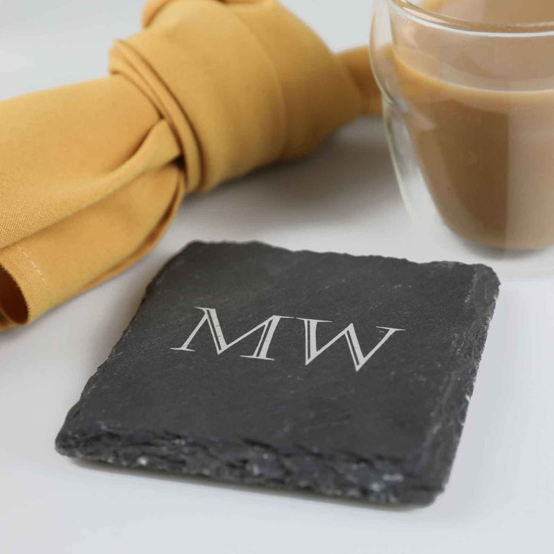 Custom Designed Engraved Set of 4 Slate Birthday Coaster Present