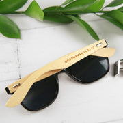 Customised Engraved Bridal Party Groomsman, Best Man, Groom Wooden Black Sunglasses Gift
