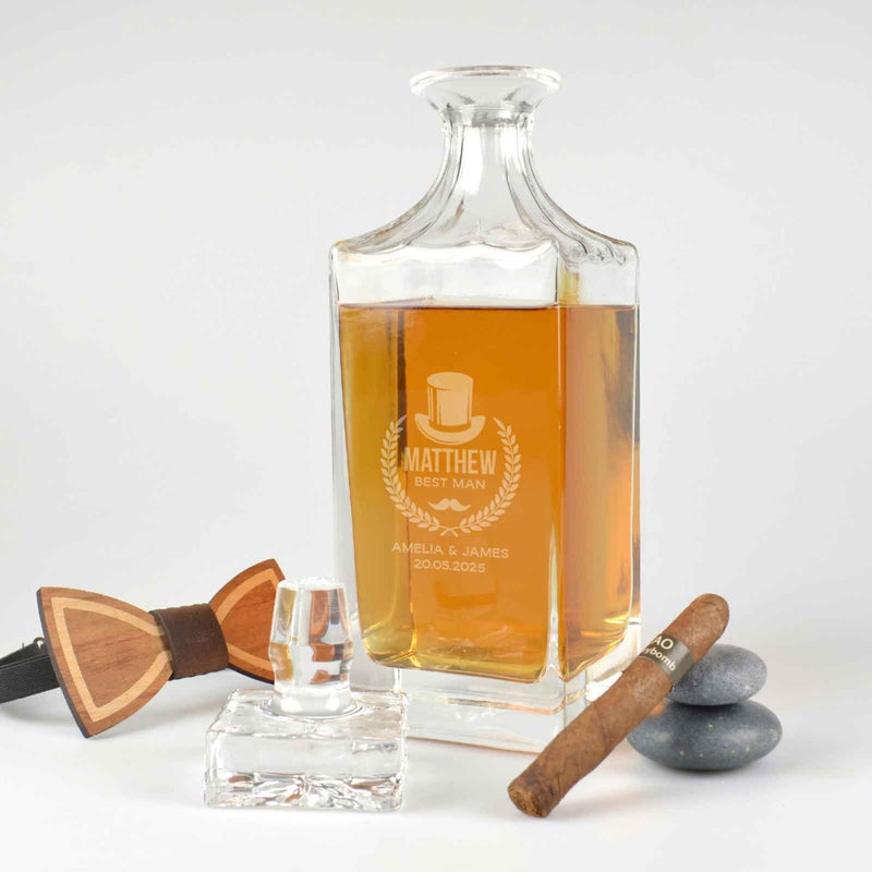 Customised Engraved Best Man Gift Whiskey Wedding Decanter