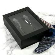 Engraved Company Logo Champagne Glasses Flutes Black Gift Box Corporate Gift