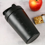 Engraved Company Logo 600ml Black Stainless Steel Protein Shaker Gift