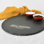 Customised Engraved Round Slate Cheese Chopping Board Corporate Gift