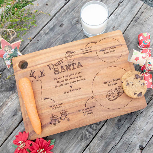 Engraved Wooden Dear Santa Christmas Board