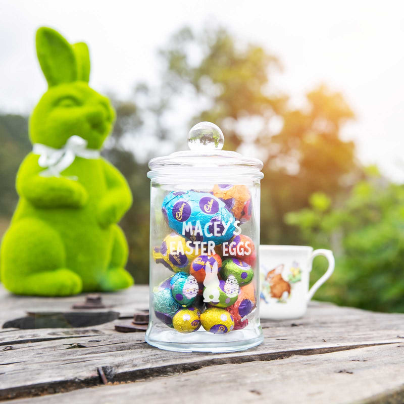 Personalised Engraved Easter Egg Glass Jar