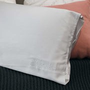 Customised Embroidered Name Bamboo Silver Pillowcase Birthday Present