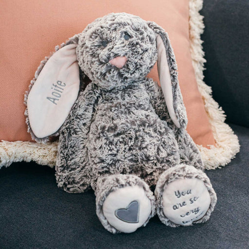 Personalised Embroidered Plush Bunny Rabbit Toy - Baby Pink